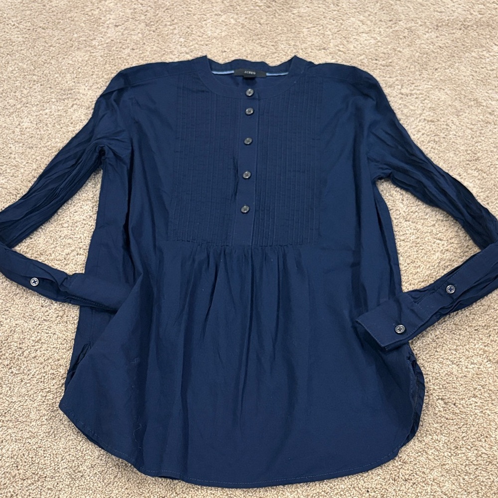 J crew tuxedo popover shirt